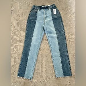 Pacsun Two Tone High Rise Straight Leg Jeans